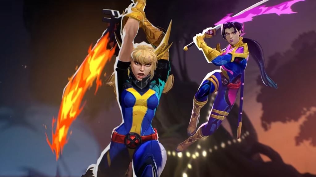 Magik and Psylocke changing into battle with sword in marvel rivals