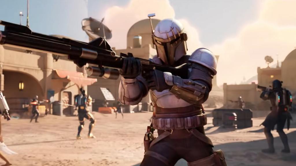 A Mandalorian skin in Fortnite