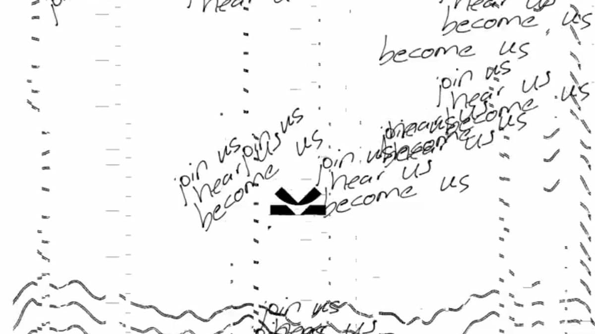 a white background with black text saying "join us, hear us, become us"