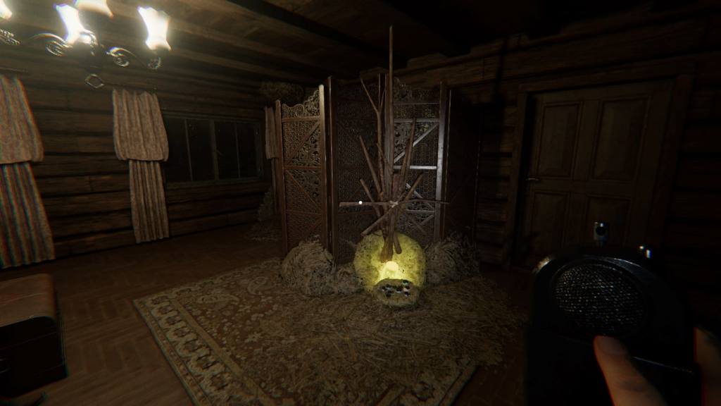 Master bedroom forest minion nest at Grafton Farmhouse in Phasmophobia