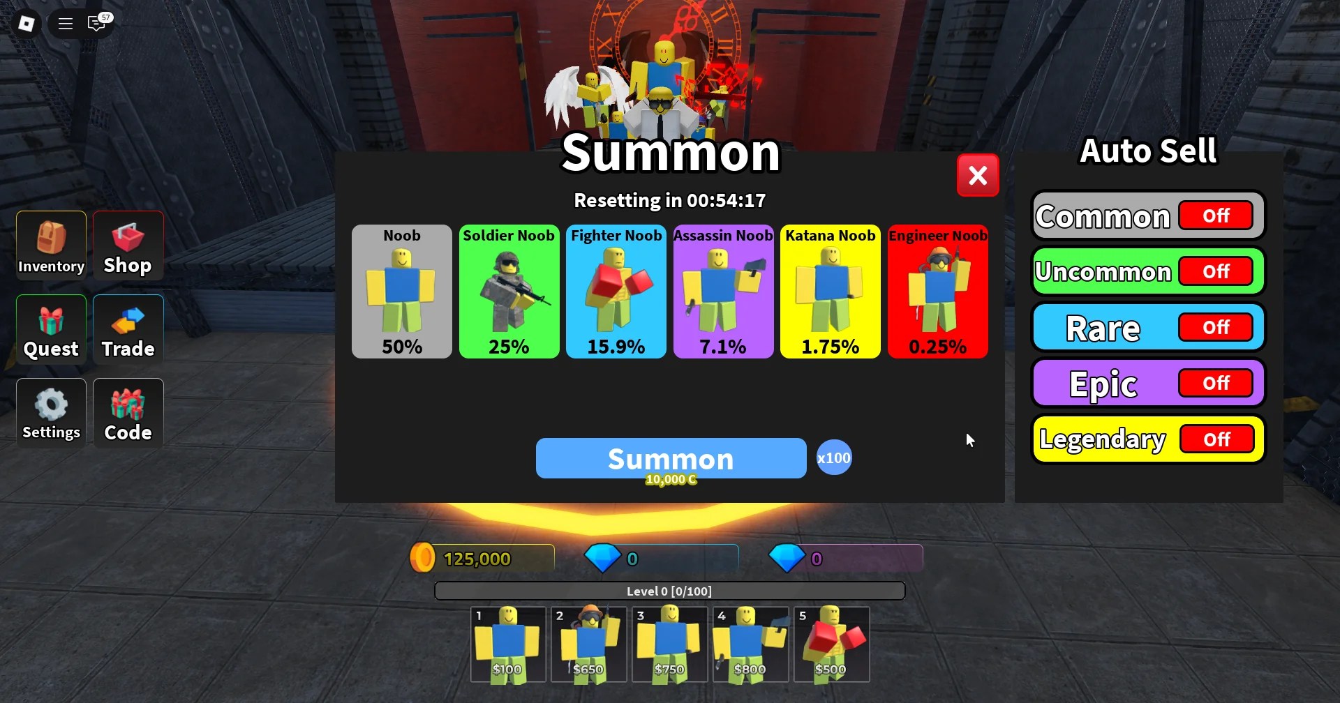 How to get units by summoning them in Noob Defense Roblox experience