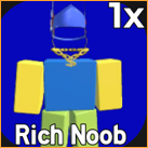 Rich Noob from the Noob Defense Roblox experience