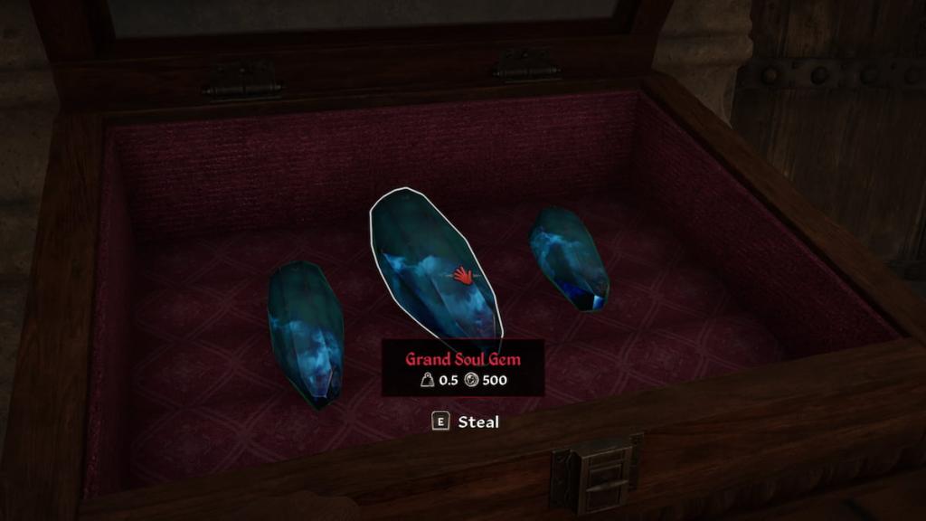 Oblivion Remastered Grand Soul Gem inside a display case