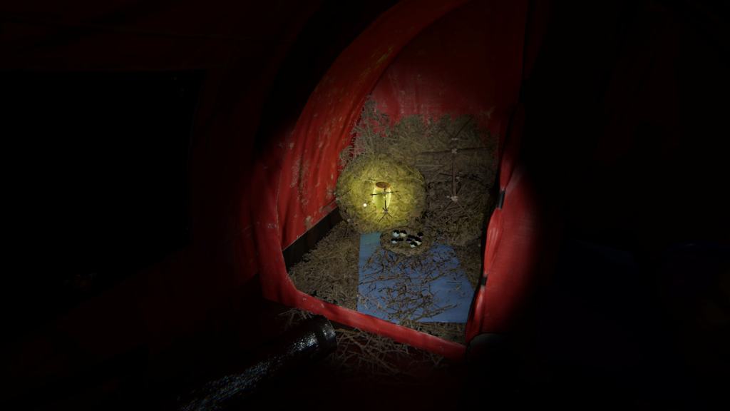 Forest Minion nest in red tent at Camp Woodwind in Phasmophobia