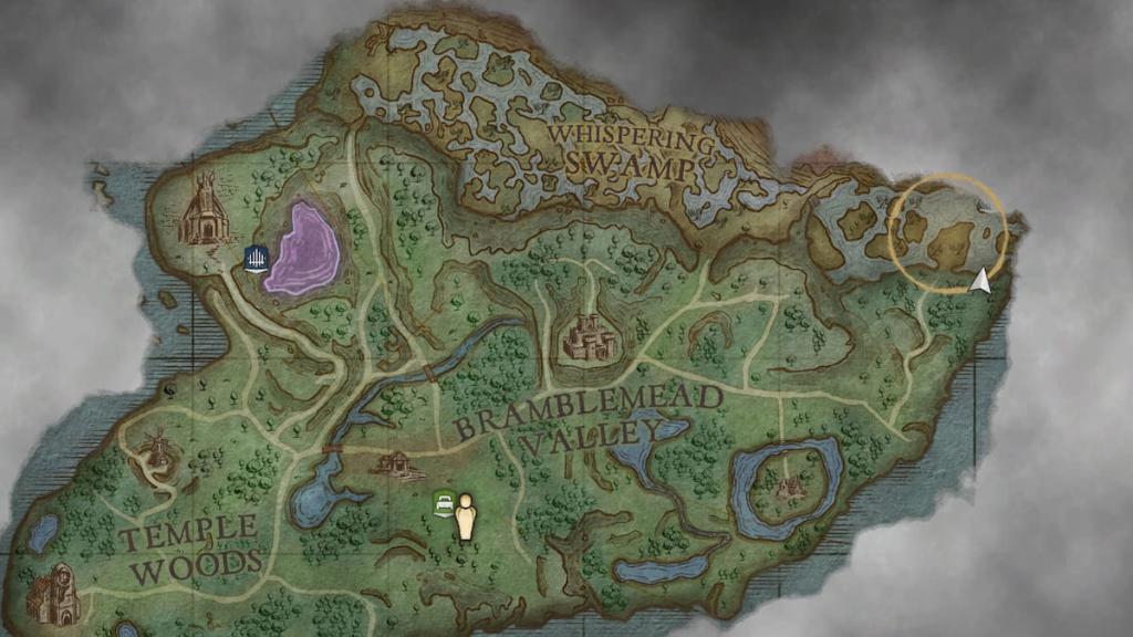 RuneScape Dragonwilds Whispering Swamp map
