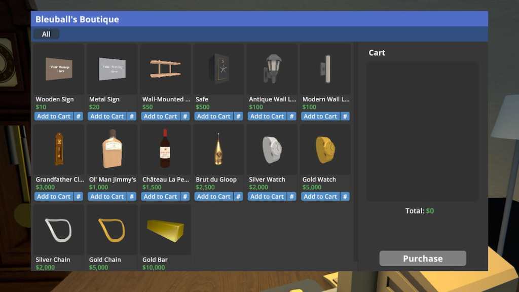 Schedule 1 boutique item list