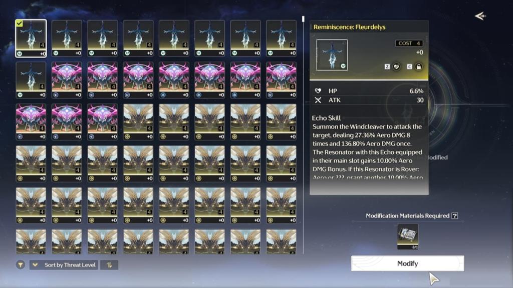 select echo to modify