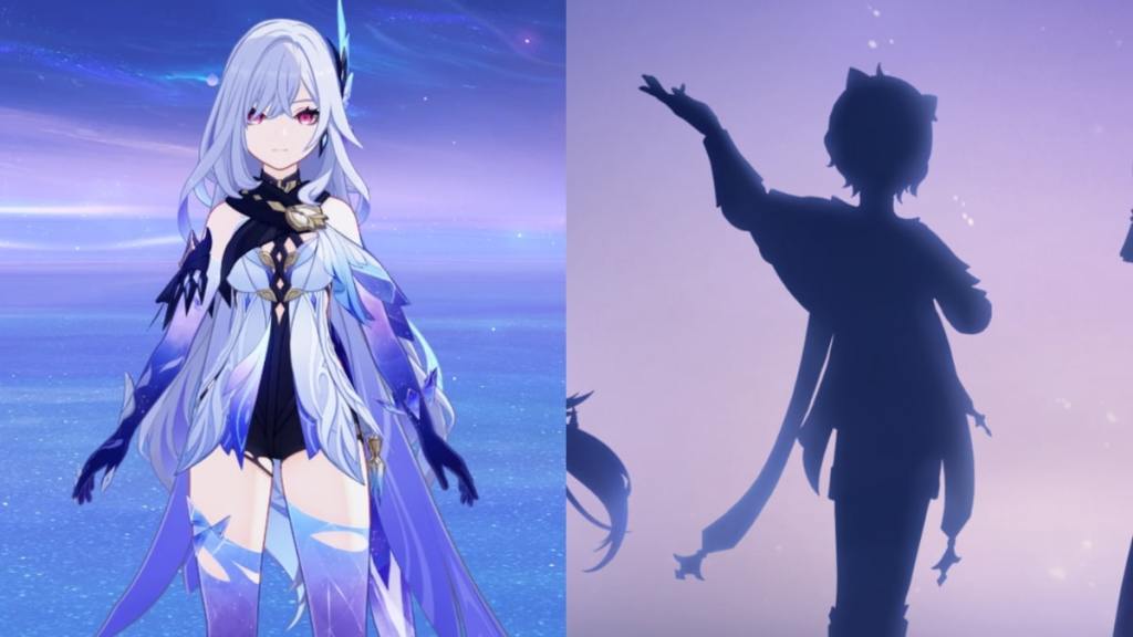 skirk and dahlia silhouette in genshin impact