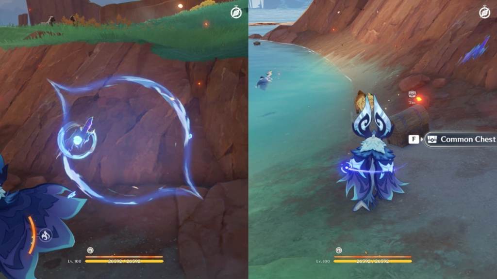 using iktomisaur skill to get common chest in genshin impact 5.5