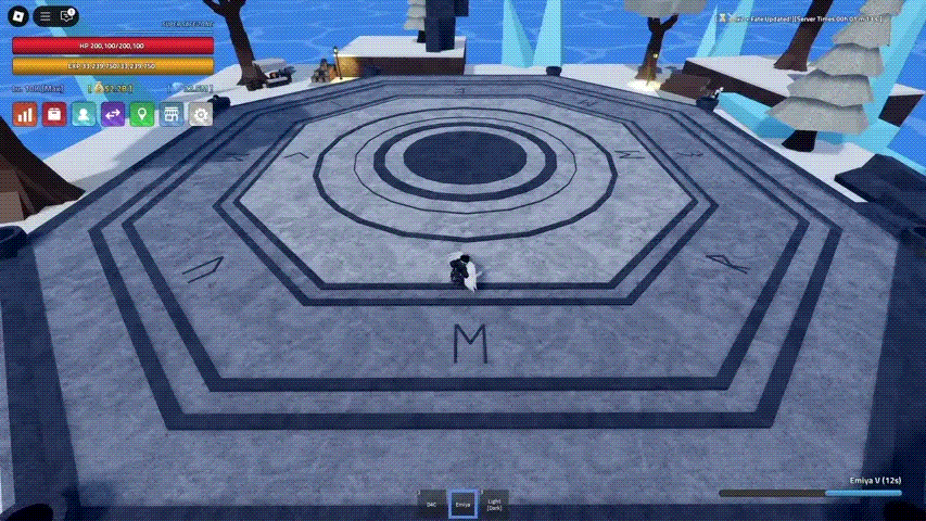 A player executing the Z move of the Emiya Sword in the Verse Piece Roblox experience