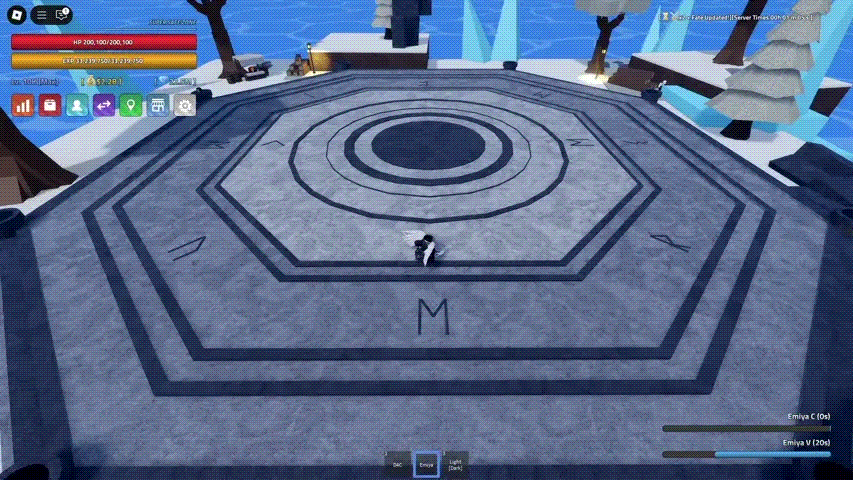 A player executing the M1 combo of the Emiya Sword in the Verse Piece Roblox experience