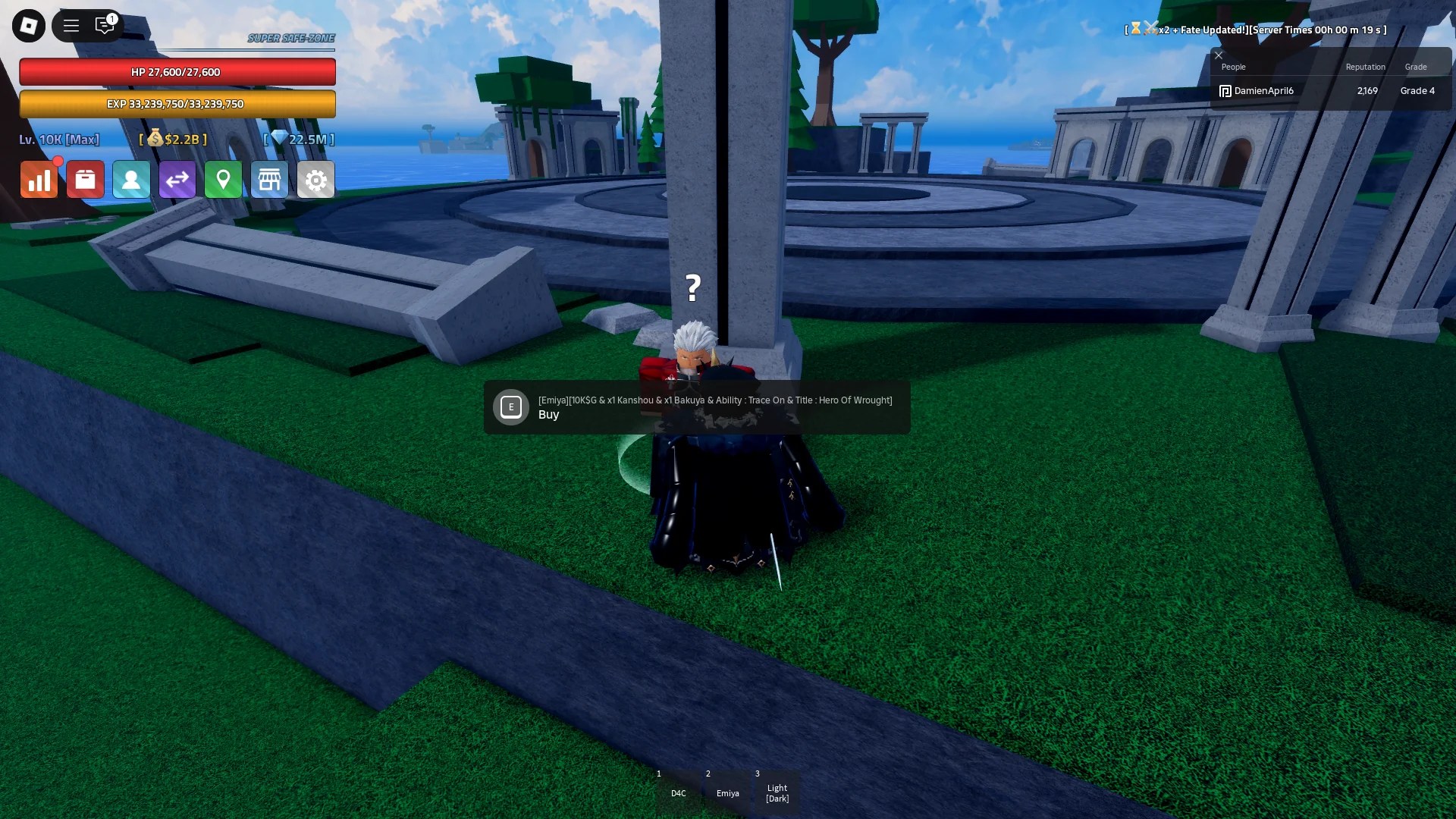 Location of the Emiya NPC on the Lost Isle in the Verse Piece Roblox experience