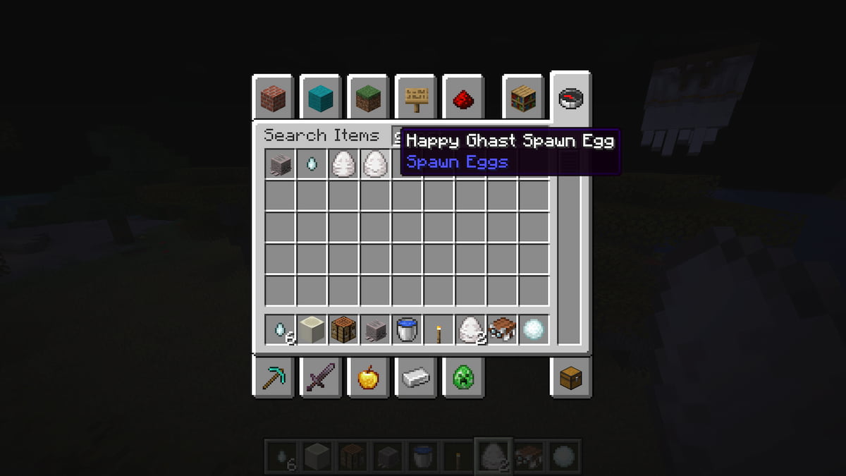 Using Happy Ghast Spawn Egg