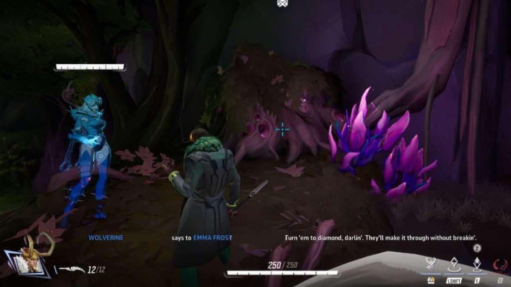 Wolverine and Emma Frost talking in Marvel Rivals