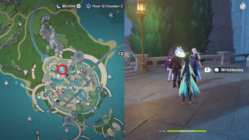 Chevreuse, Neuvillette, and Wriothesley whirling waltz location in genshin impact 5.7