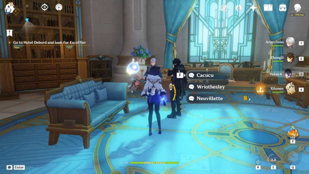 Neuvillette, Wriothesley, and Cacucu location in the genshin impact 5.6 event