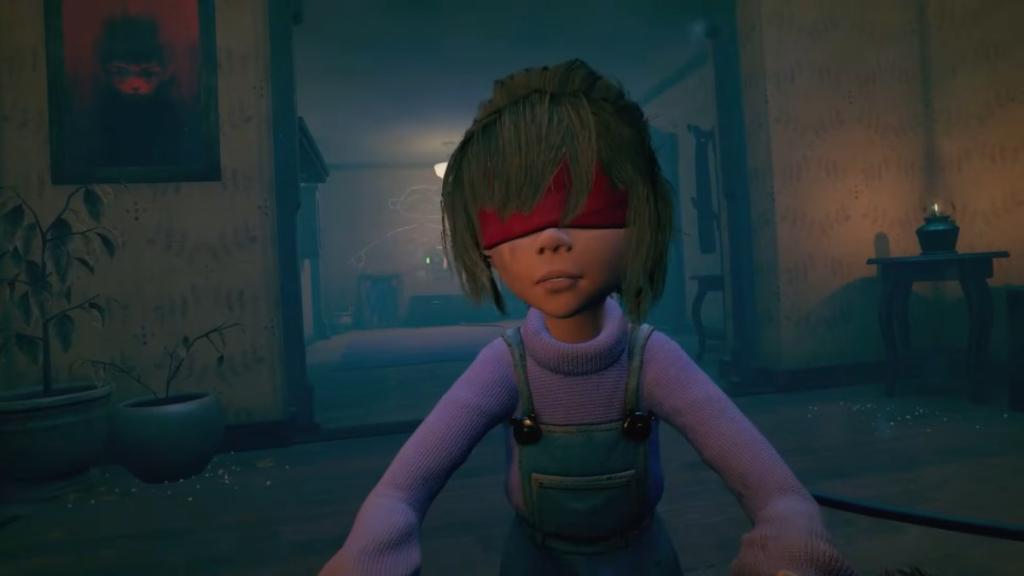 Close up of Sophie putting Teddy down from Teddy's POV