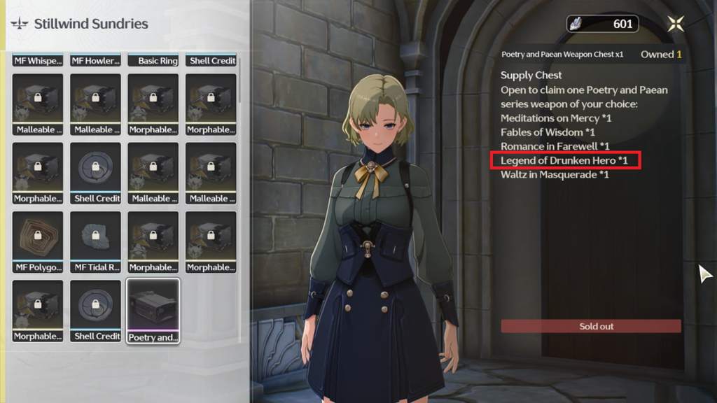 buy poetry and paen weapon chest from Stillwind Sundries in wuwa