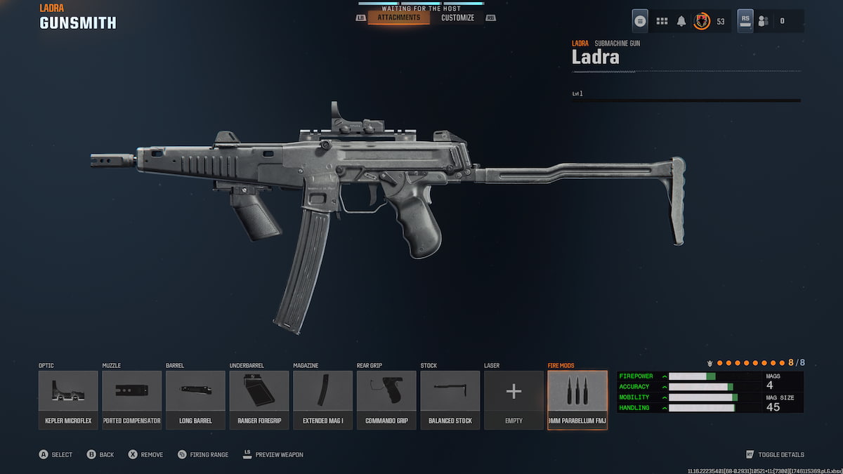 Ladra attachments in Gunsmith