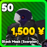 Black Mask (Scorpion) unit from the Anime Rangers X Roblox experience