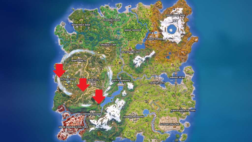 Chewbacca map locations in Fortnite