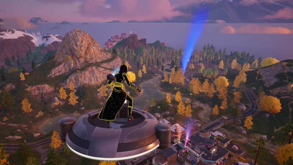 Blue smoke marking Chewbacca's location in Fortnite