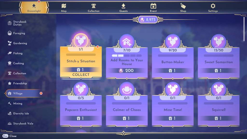 Completing Stitch-y Situation duty in Disney Dreamlight Valley