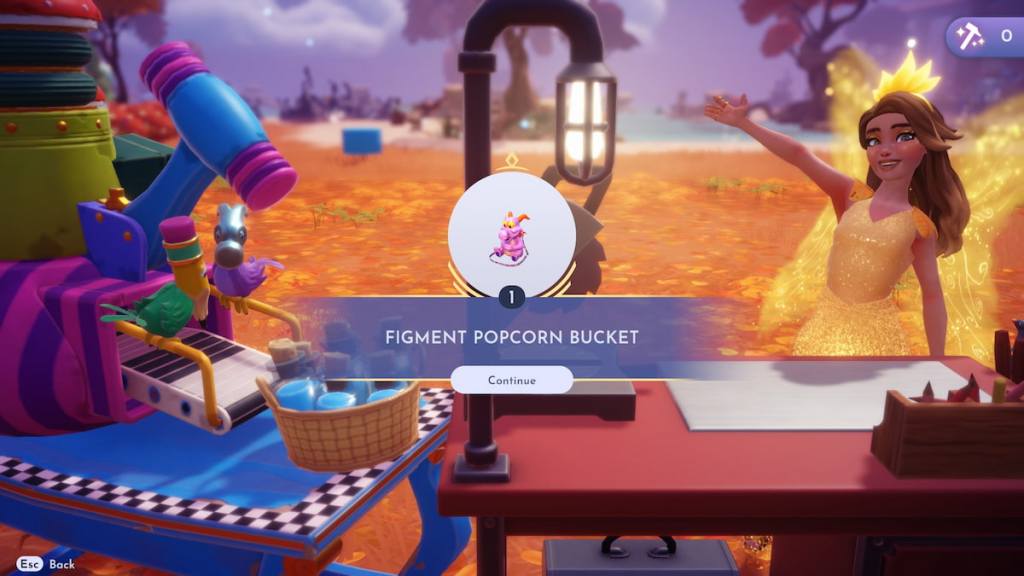 Crafted Figment Popcorn Bucket Disney Dreamlight Valley