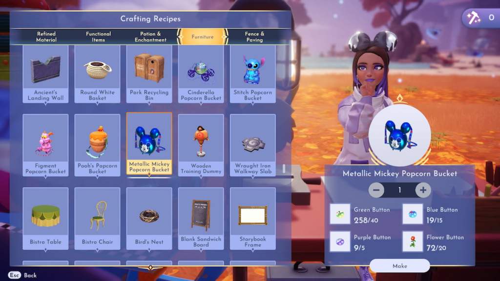 Crafting a Metallic Mickey Popcorn Bucket in DDV