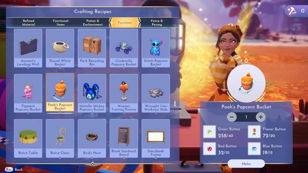 Crafting Pooh's Popcorn Bucket in DDV