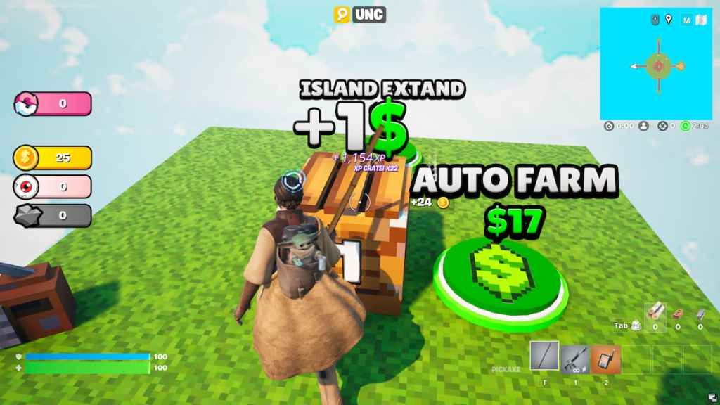 Farming XP in island tycoon in fortnite