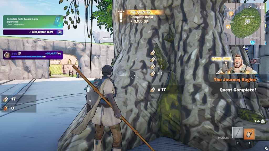 Mining wood in lumberjack heroes fortnite