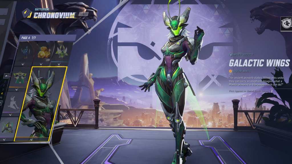 mantis on the season zero pass in marvel rivals
