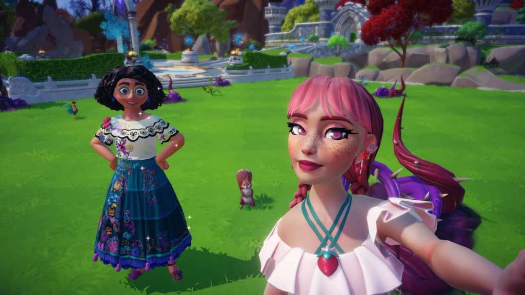 Taking a picture with Mirabel and a squirrel in DDV