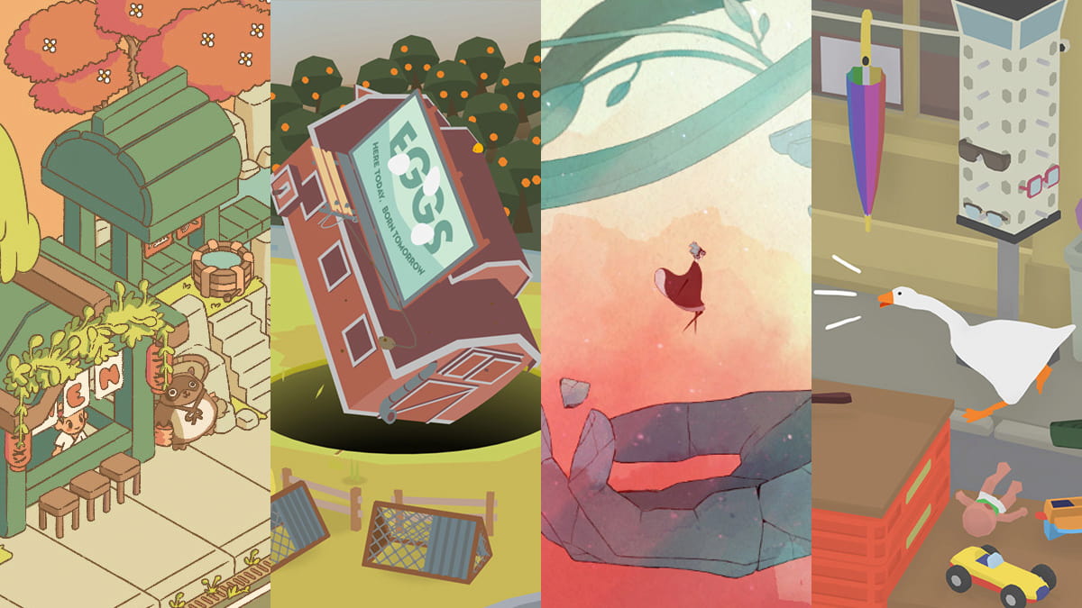 Collage of relaxing and short games