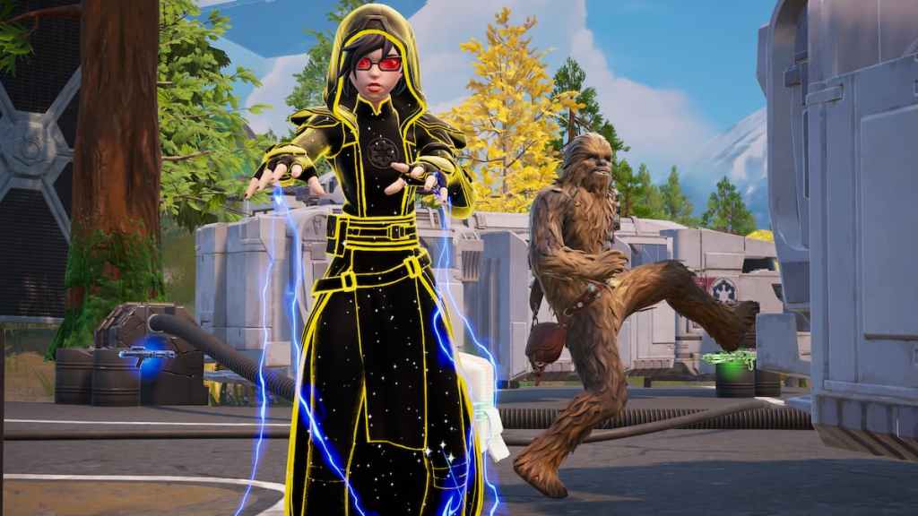 Using Force lightning by Chewbacca in Fortnite