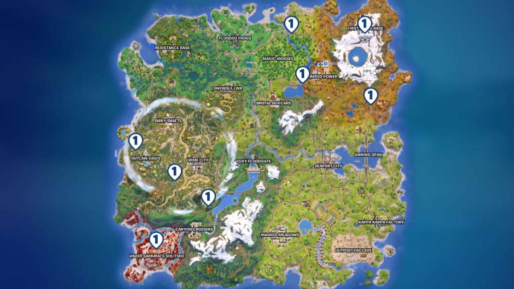 Stormtrooper map locations in Fortnite