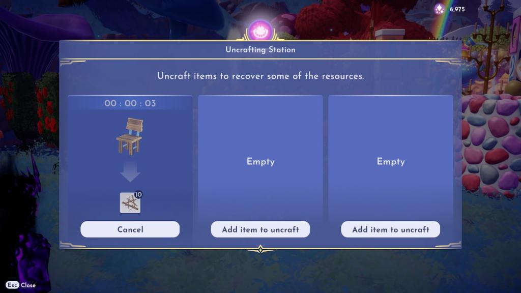 Uncrafting a wooden chair in DDV