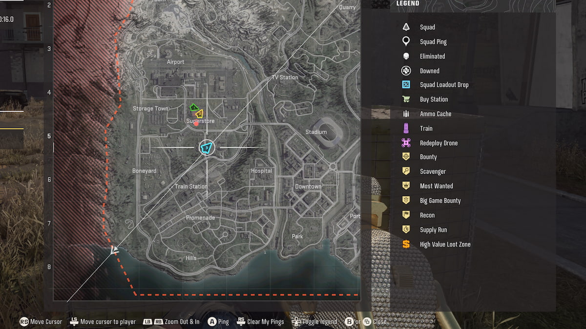 Flight path line in Warzone map