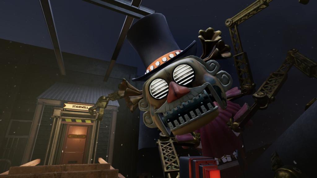 Big Top looking down at the camera on the Roof Access