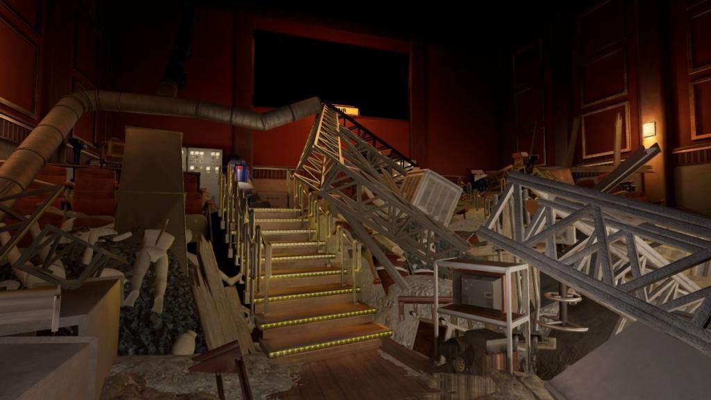 Looking at present above staircase in Pirate Show