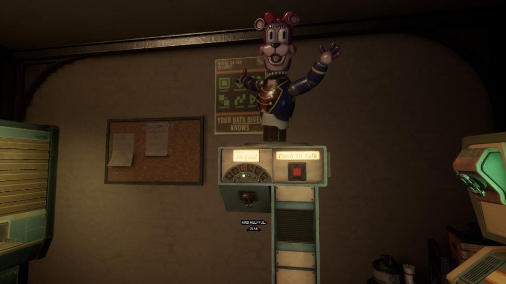 Mrs. Helpful on the elevator help station