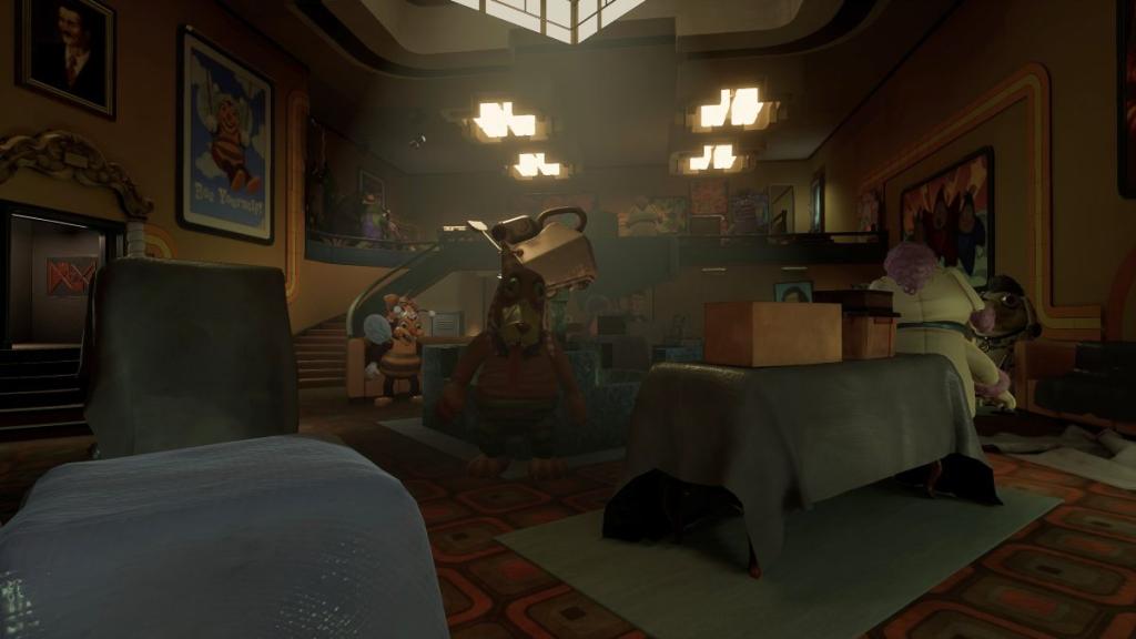 A room full of unused animatronics in Secret of the Mimic