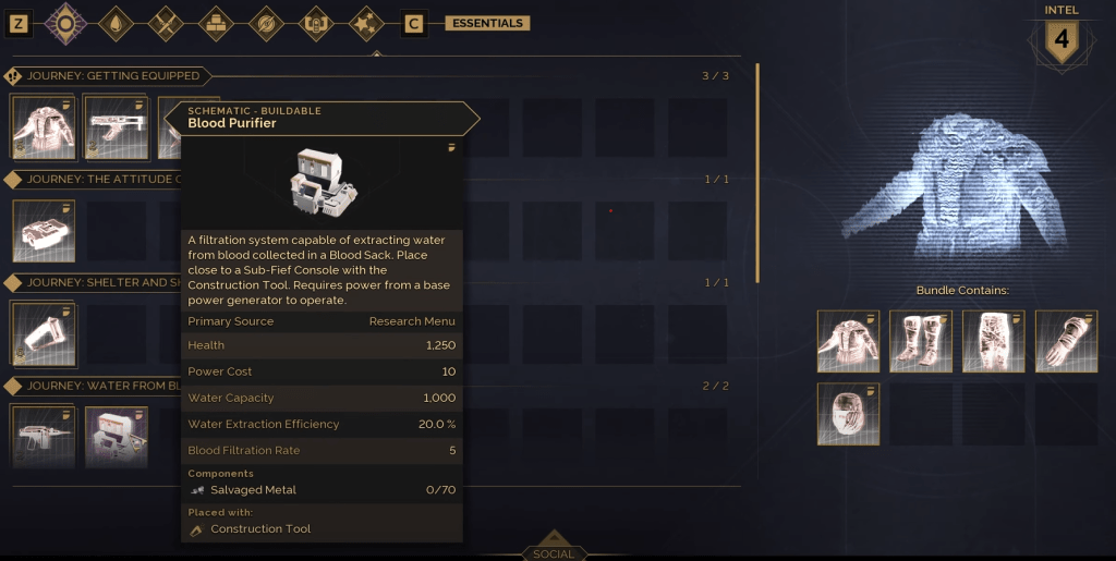 The blueprint for Blood Purifier in Dune Awakening