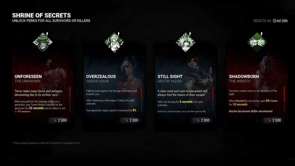 A list of perks for survivors and killers alike in Dead by Daylight. 