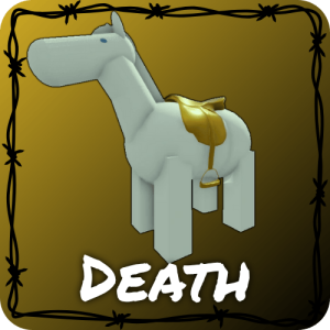 The Apocalypse Horse of Death from the new update in the Dead Rails Roblox experience