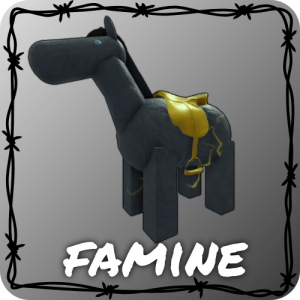 The Apocalypse Horse of Famine from the new update in the Dead Rails Roblox experience