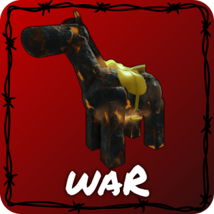 The Apocalypse Horse of War from the new update in the Dead Rails Roblox experience