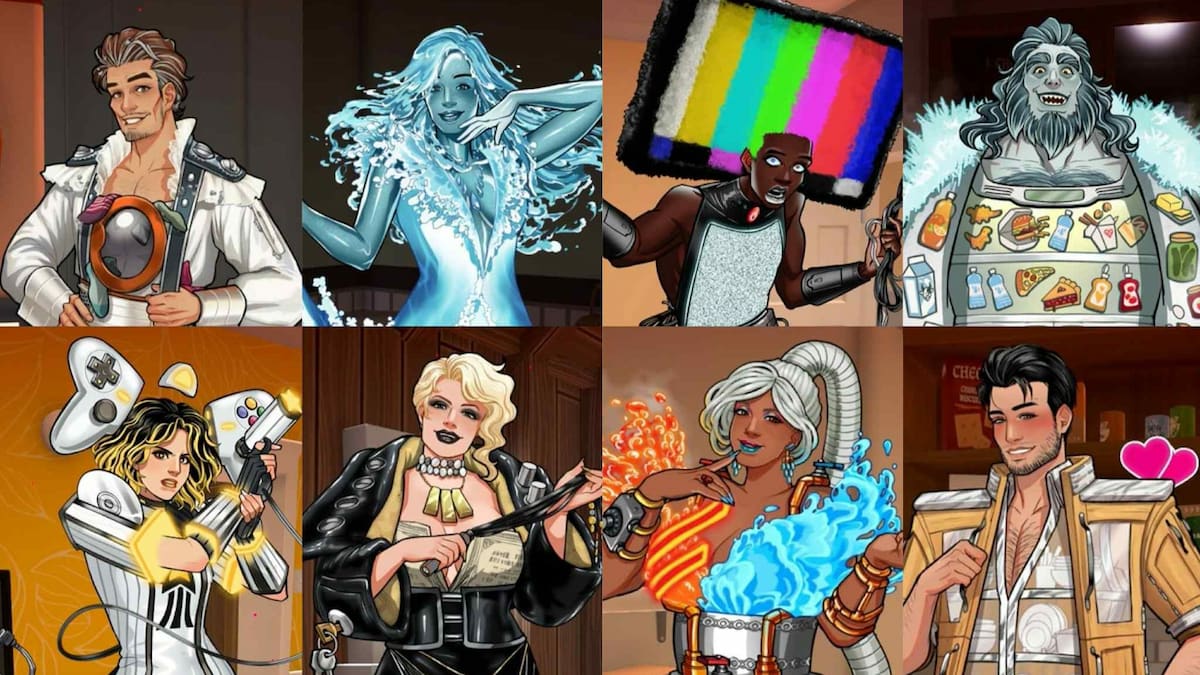 Eight Date Everything! characters posing next to each other