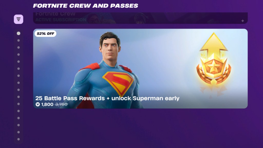 Superman available in the shop in Fortnite